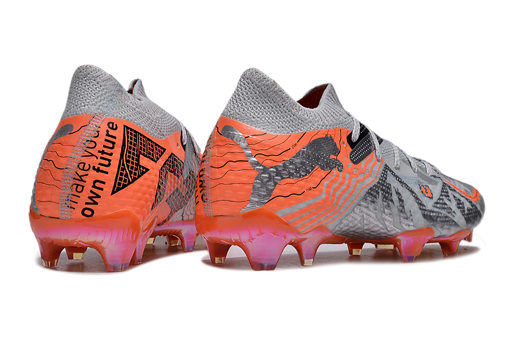 Chuteira Puma Future 7 Ultimate Campo FG - Prata/Laranja/Preto