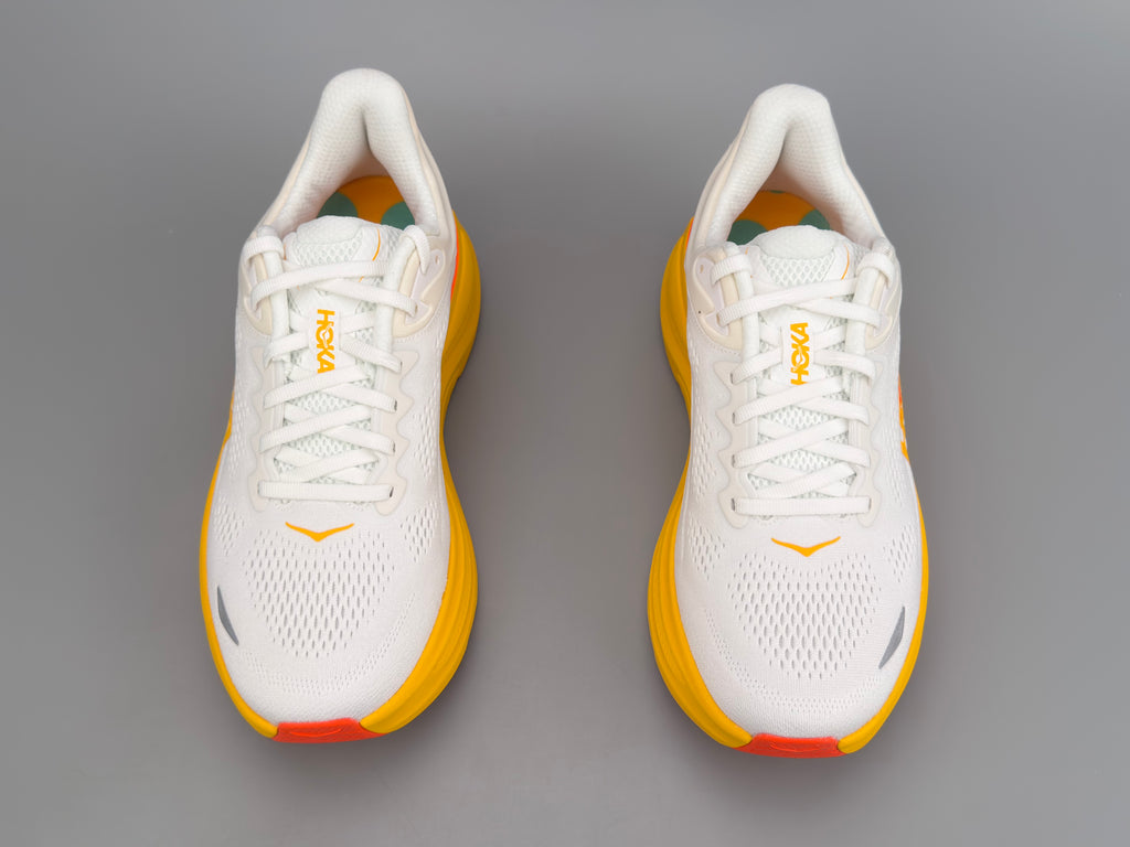 Tênis Masculino Hoka Bondi 9 - Branco e Amarelo