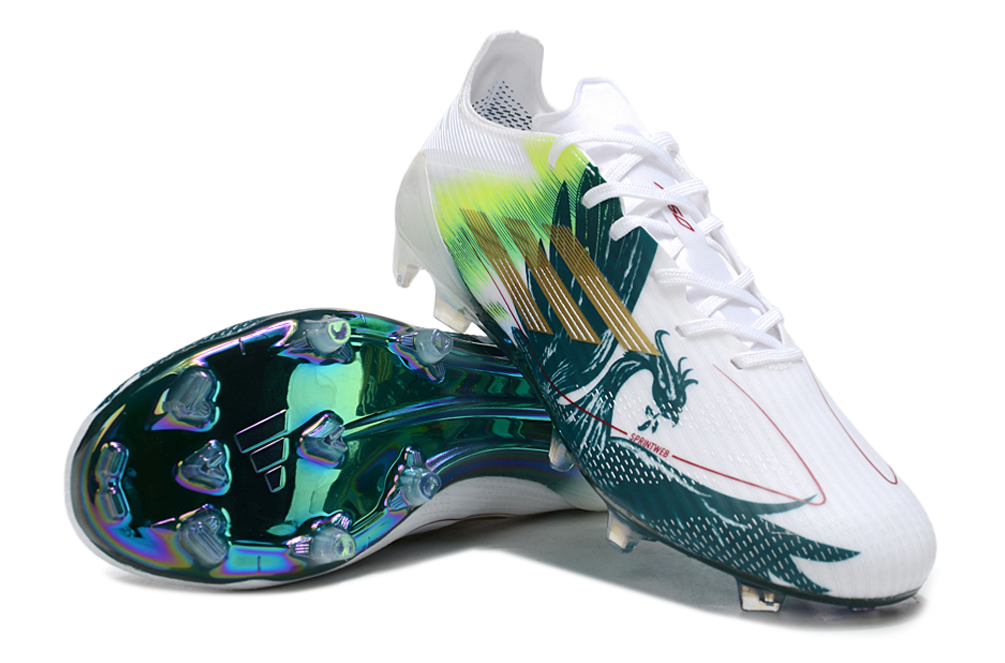 Chuteira Adidas F50 X - Branco e Verde